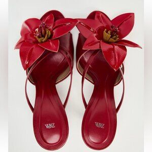 ZARA FLORAL HEELED SANDALS